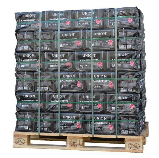 Braunkohlebriketts im Palettenpaket - Brennholz