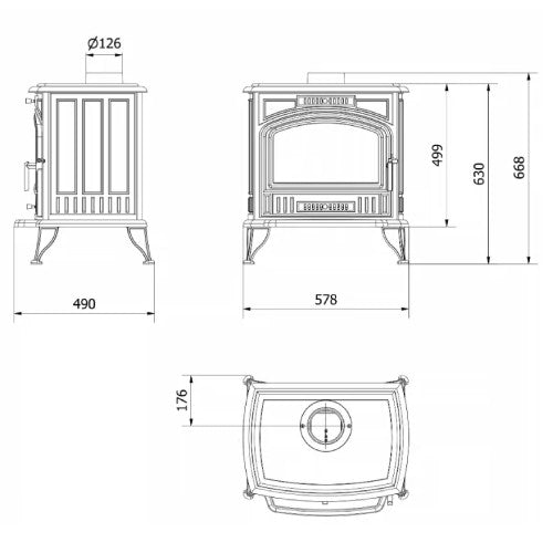 Kaminofen Kratki K6 8 kW - Brennholz