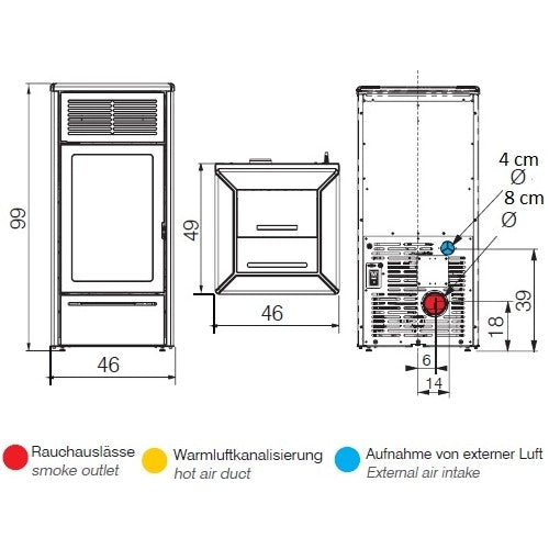 Pelletofen Edilkamin Nara 7 Evo 6,9 kW - Brennholz