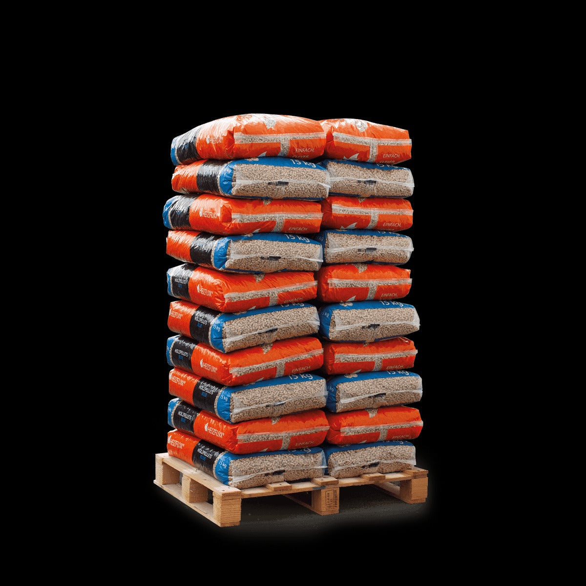 Heizfuxx Holzpellets Blue 15kg x 20 Sack 300kg - Brennholz